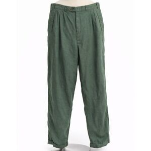 Vintage JB Britches Sz 36 Sage Green 100% Linen Tailored Trouser Pants Classic